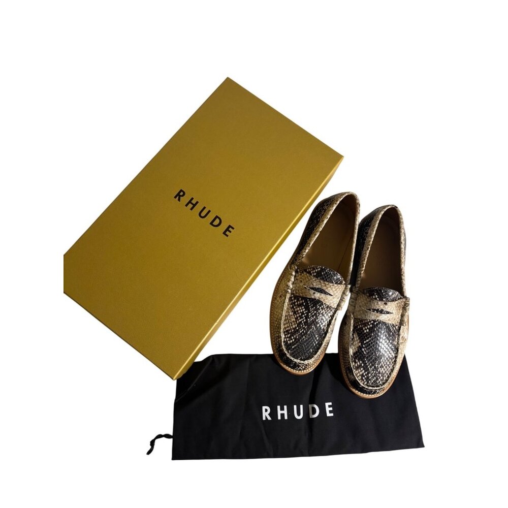 Rhude Mens Snakeskin Loafers Size 9
